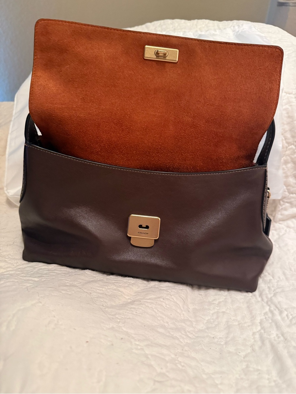 Coach Chelsea Shoulder Bag 30 Maple/Brass - Picture 5 of 7